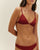 TOP OLIVIA A RIGHE BORDEAUX