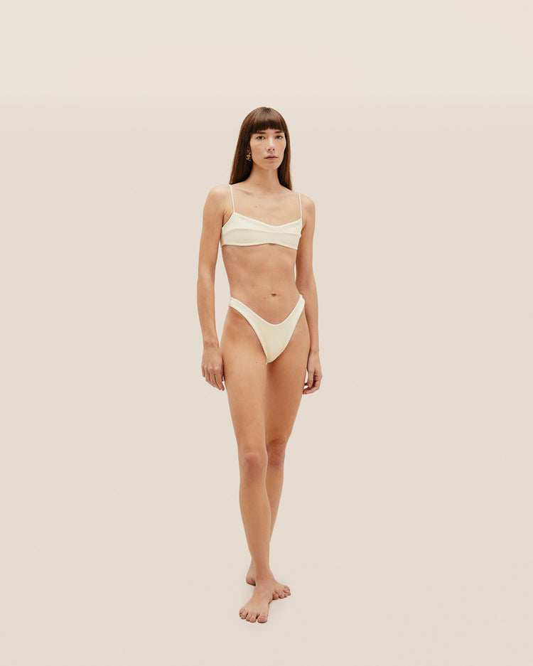 RIBBED AGATHA TOP WHITE CLAY