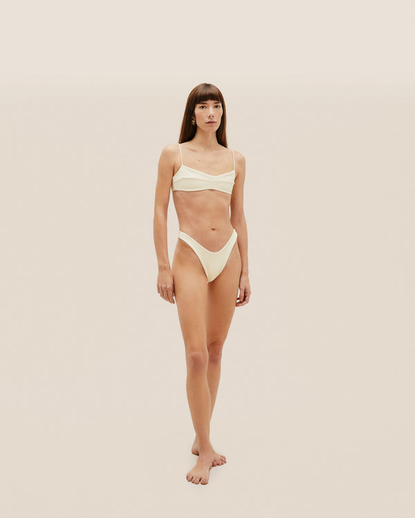 RIBBED AGATHA TOP WHITE CLAY