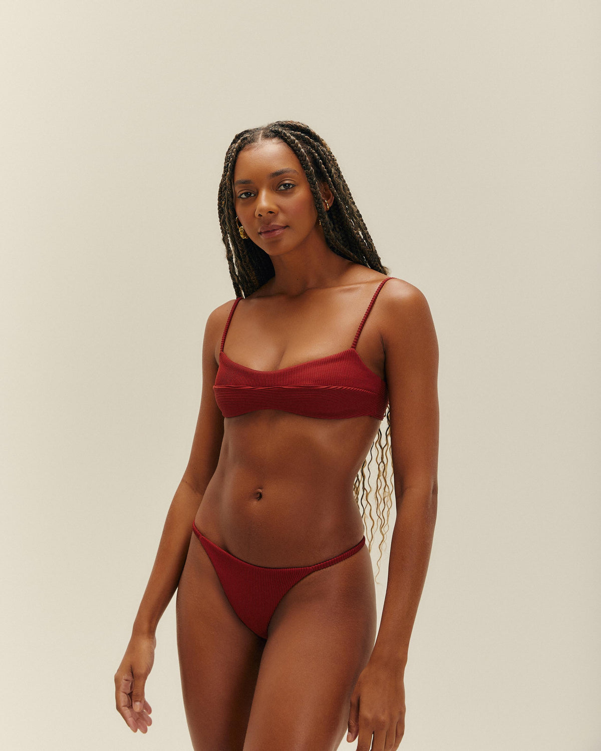 TOP AGATHA A RIGHE BORDEAUX
