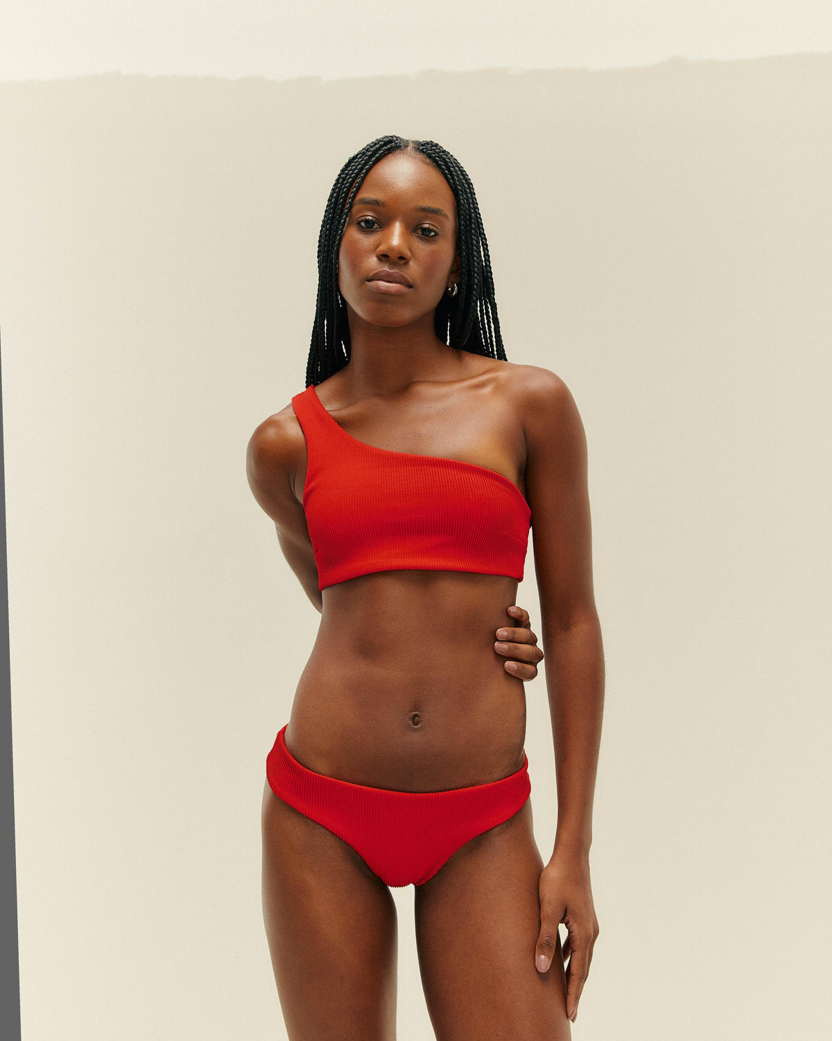 RIBBED PERLIN TOP RED SHIFT