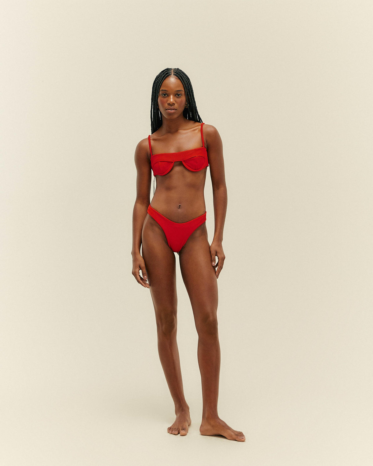 RIBBED MIA TOP RED SHIFT