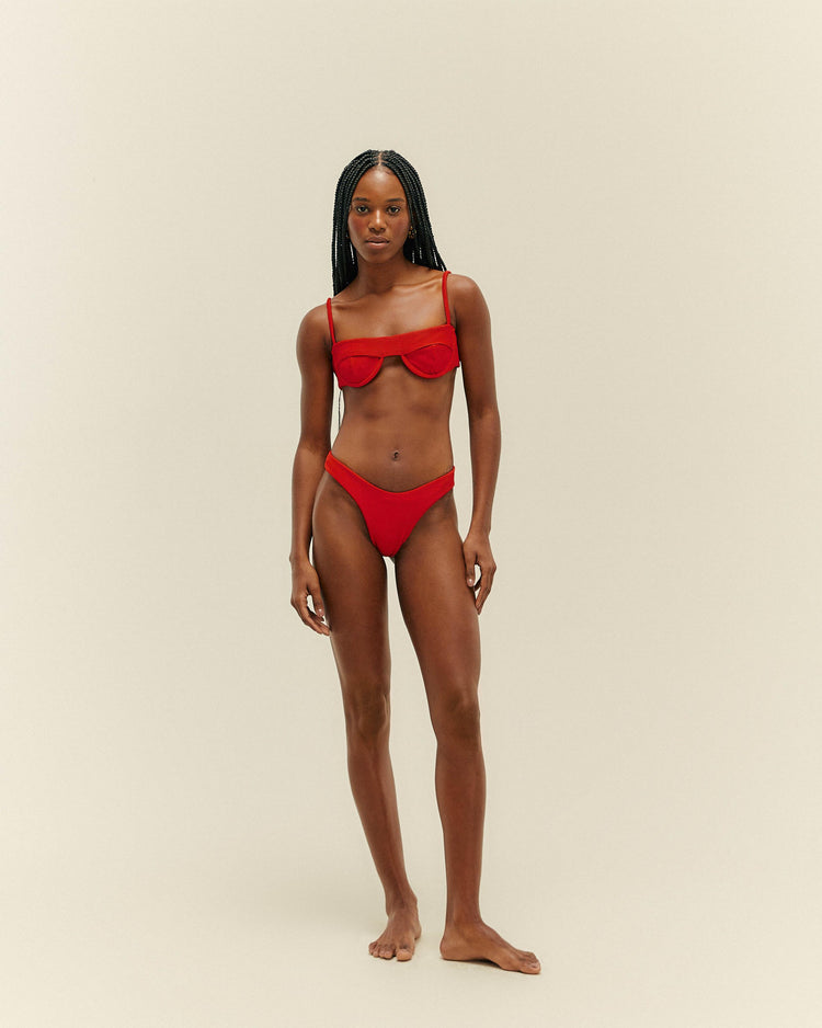 RIBBED MIA TOP RED SHIFT