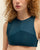 Camiseta de canalé con cortes múltiples en azul oscuro