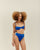 TOP CON TACCHETTE REGOLABILI BLU COBALTO