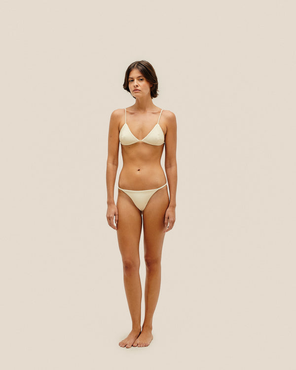 RIBBED SLICE OLIVIA TOP WHITE CLAY