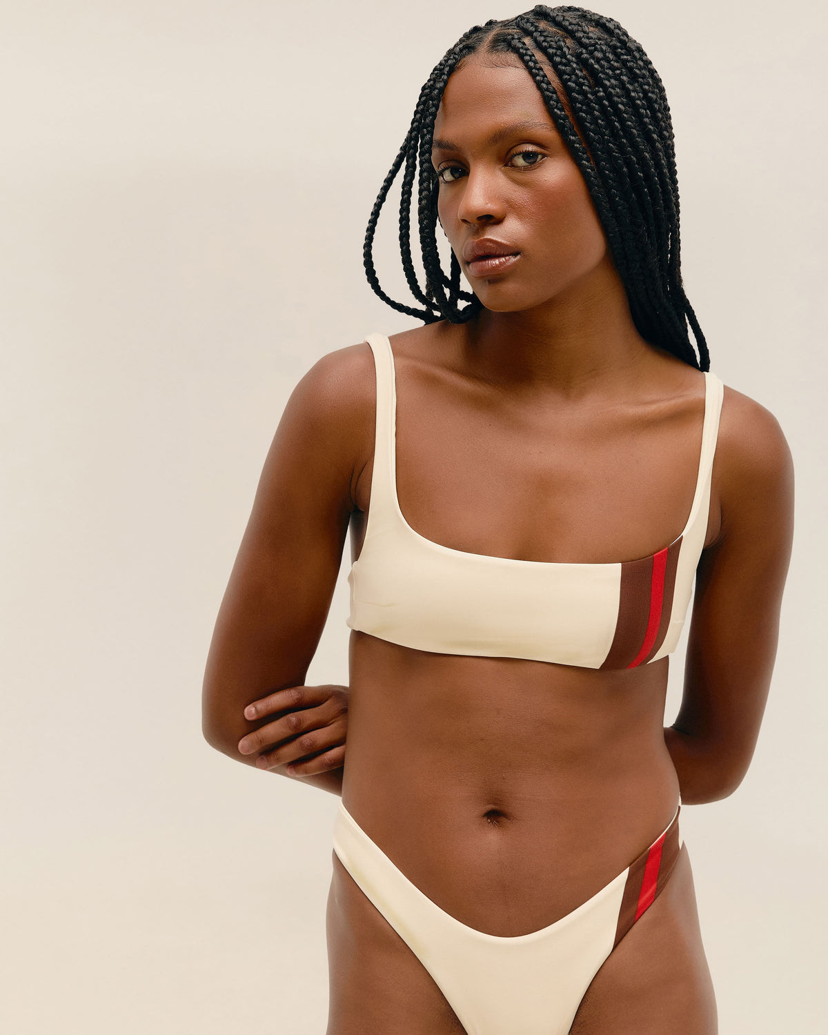THIDU TOP BIANCO CON STRISCE SPORTIVE