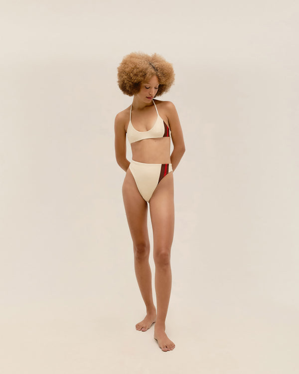 DUDA TOP WHITE SPORT STRIPES