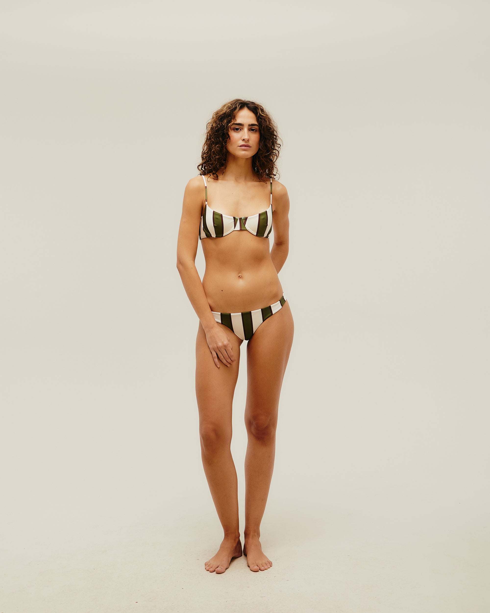 LIGIA TOP OLIVE STRIPES