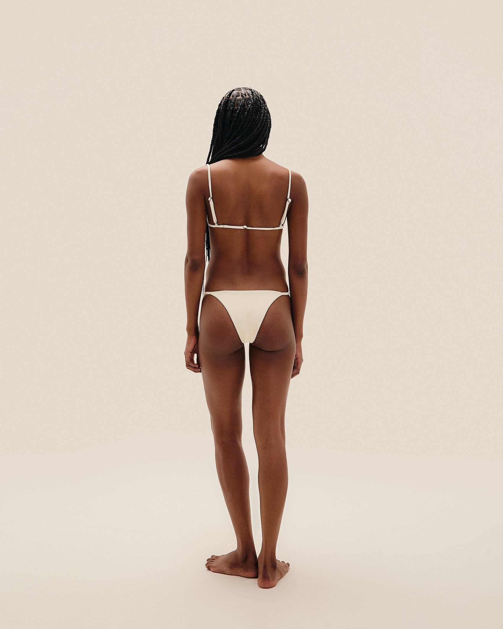 RIBBED VITORIA TOP WHITE CLAY
