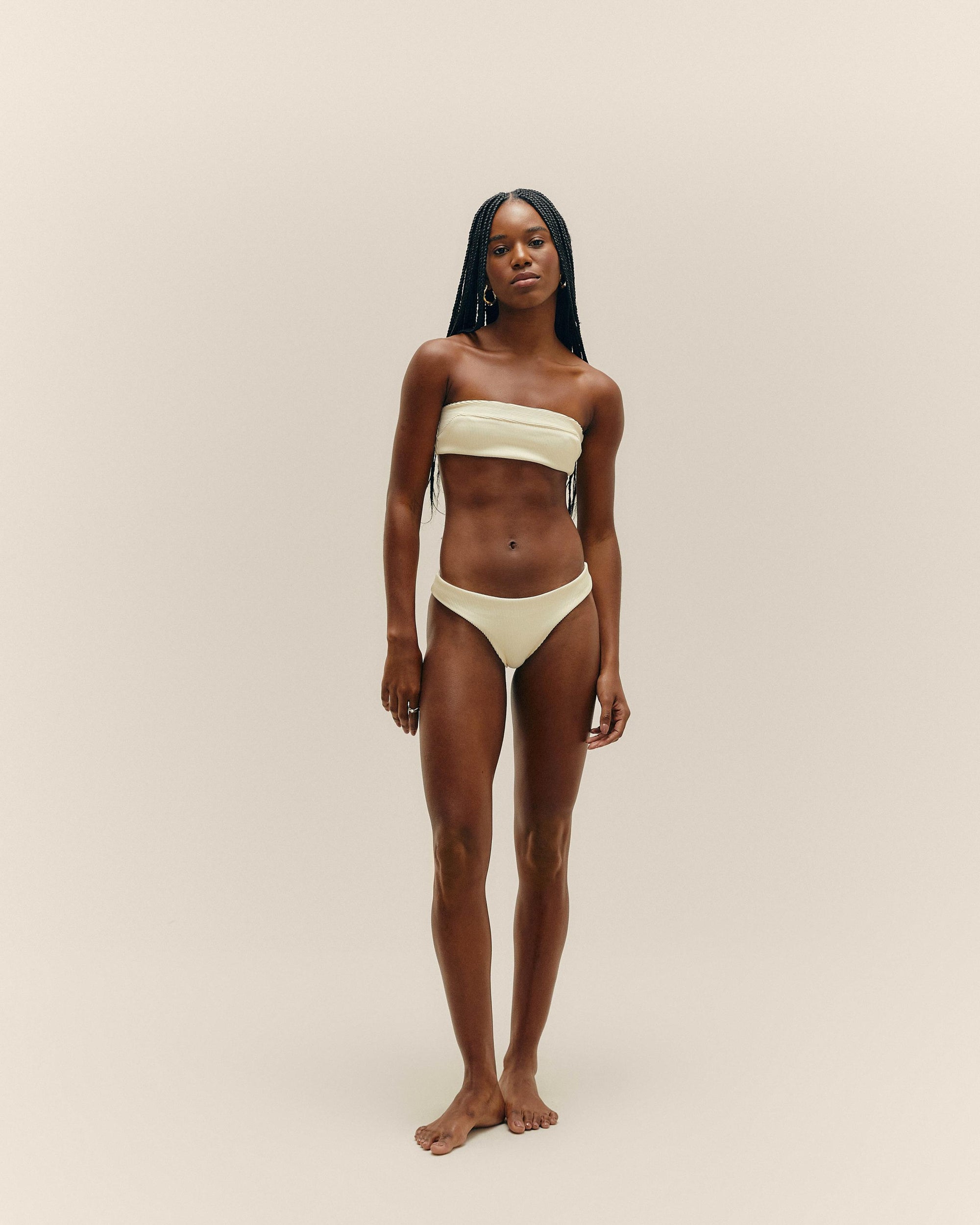 RIBBED BASIC BOTTOM WHITE CLAY