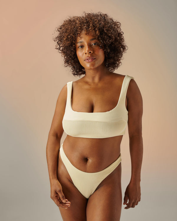 RIBBED LEILA BOTTOM WHITE CLAY