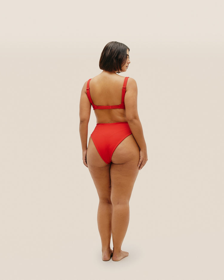 RIBBED HIGHLEG HOTPANTS RED SHIFT