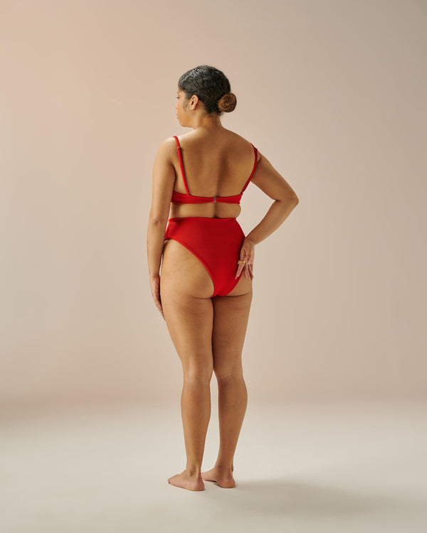 RIBBED HIGHLEG HOTPANTS RED SHIFT