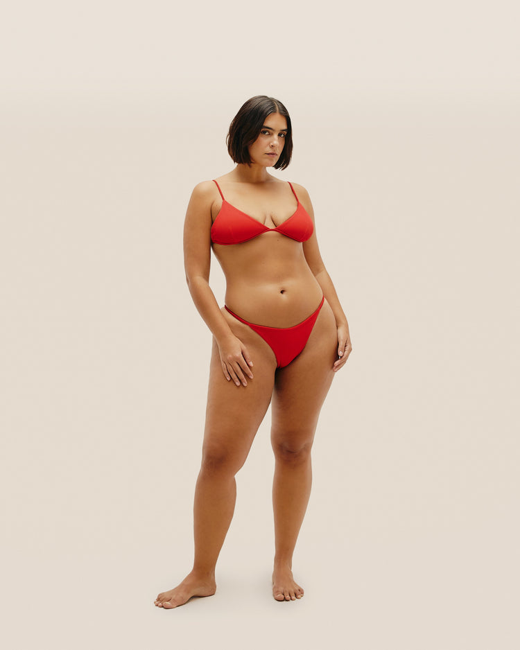 RIBBED LARI BOTTOMS IN RED SHIFT