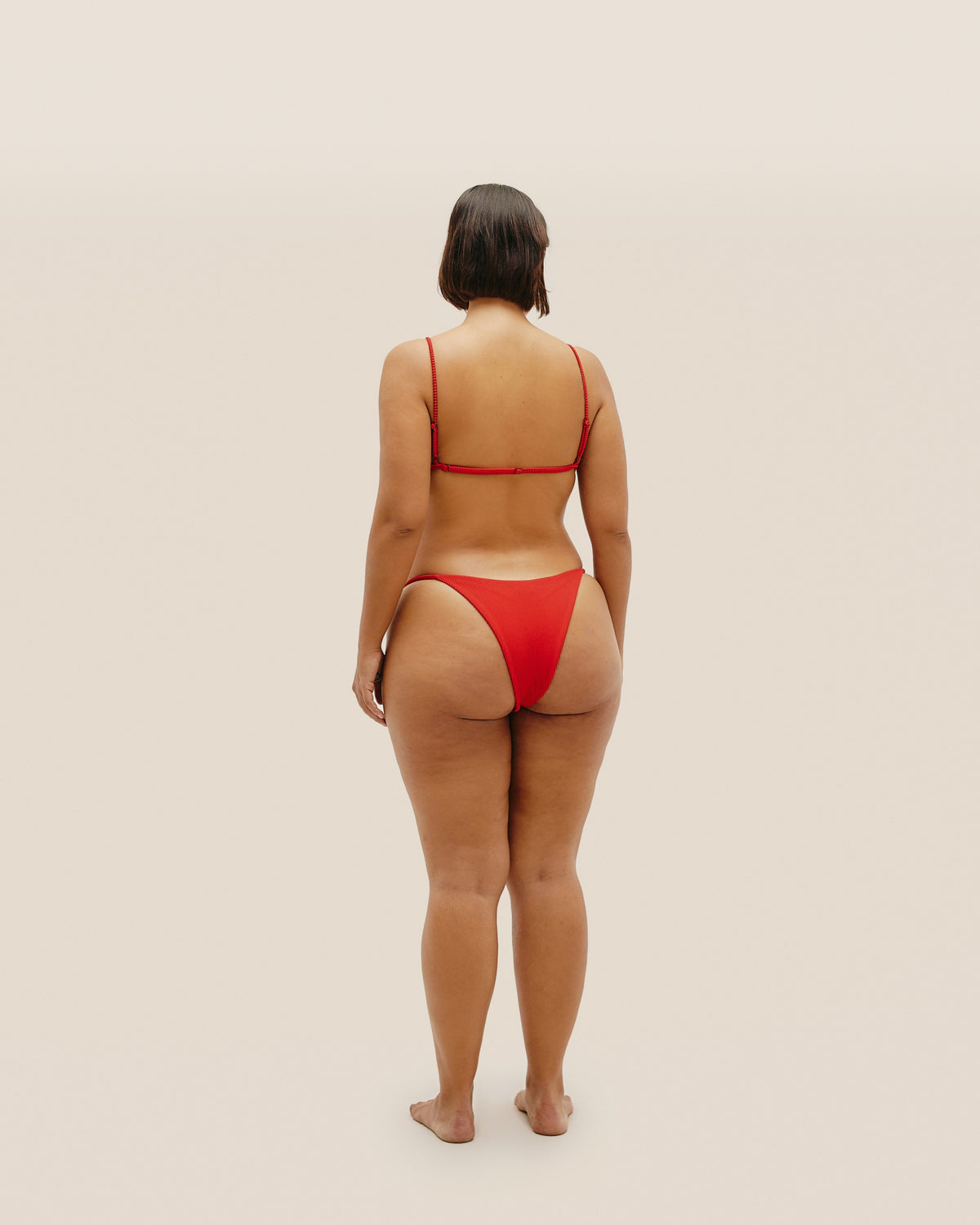 RIBBED LARI BOTTOMS IN RED SHIFT