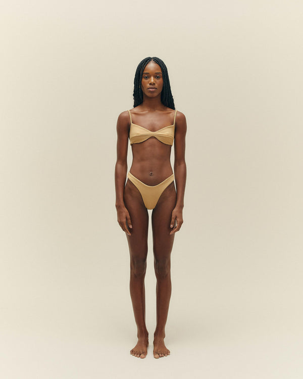 RIBBED LEILA BOTTOMS IN BEIGE