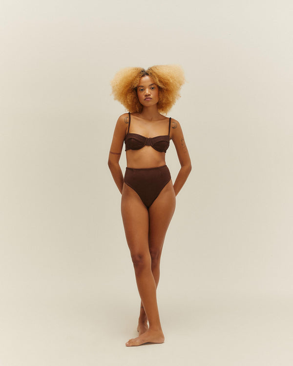 RIBBED CLASSIC HOTPANTS BRAUNA BROWN