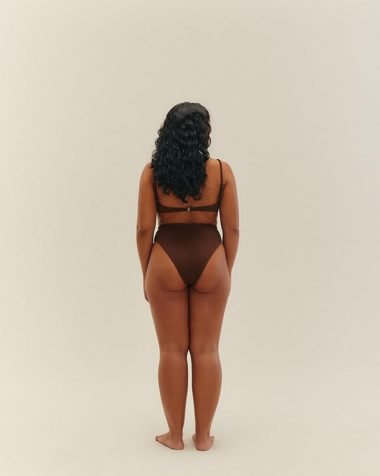 Brauna Brown Ribbed Classic Hotpants