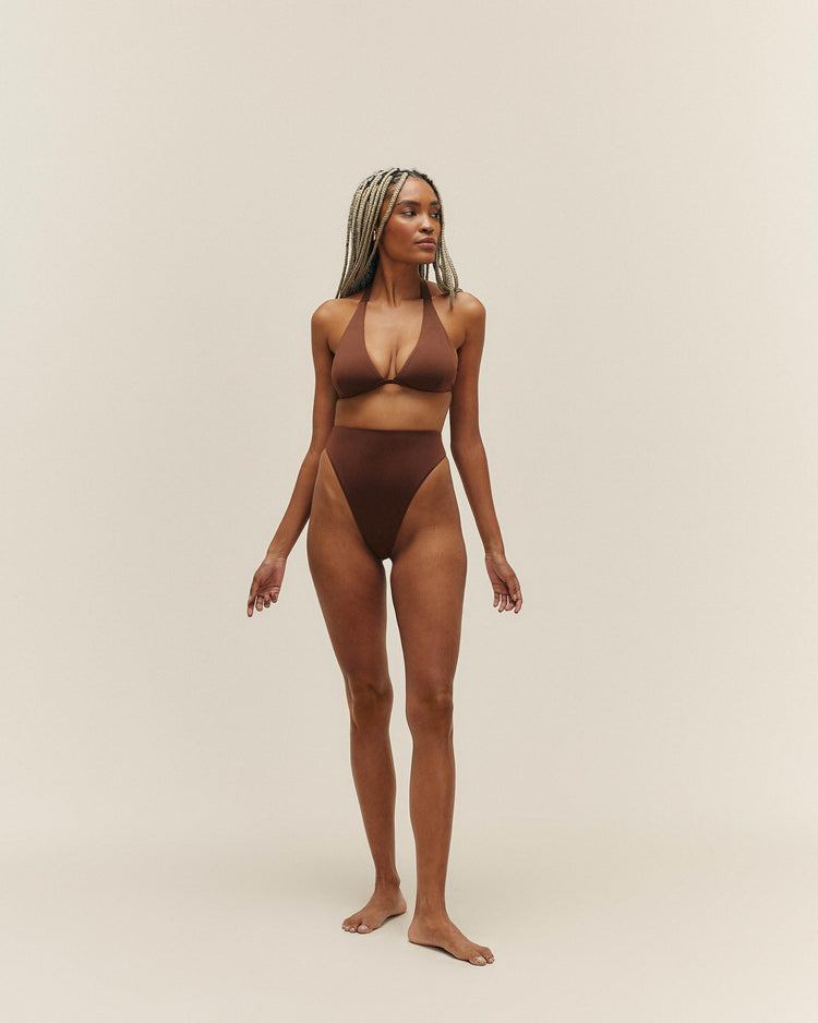 SHORT PIPING BRAUNA MARRON