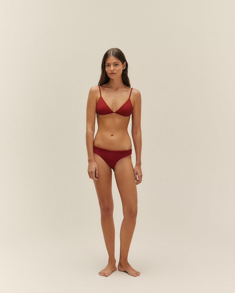 RIBBED BASIC BOTTOMS IN BORDEAUX
