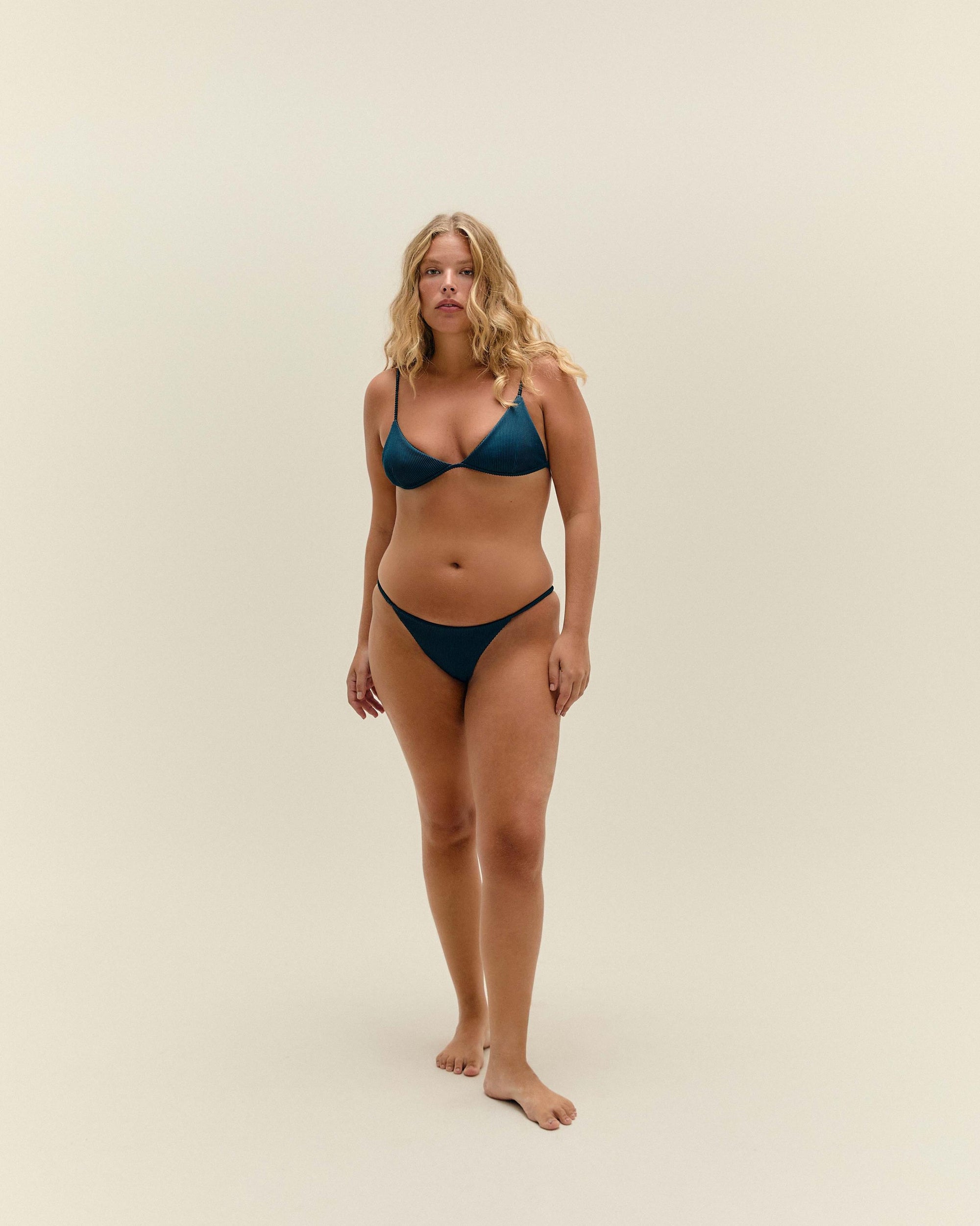 RIBBED LARI BOTTOMS IN DEEP BLUE