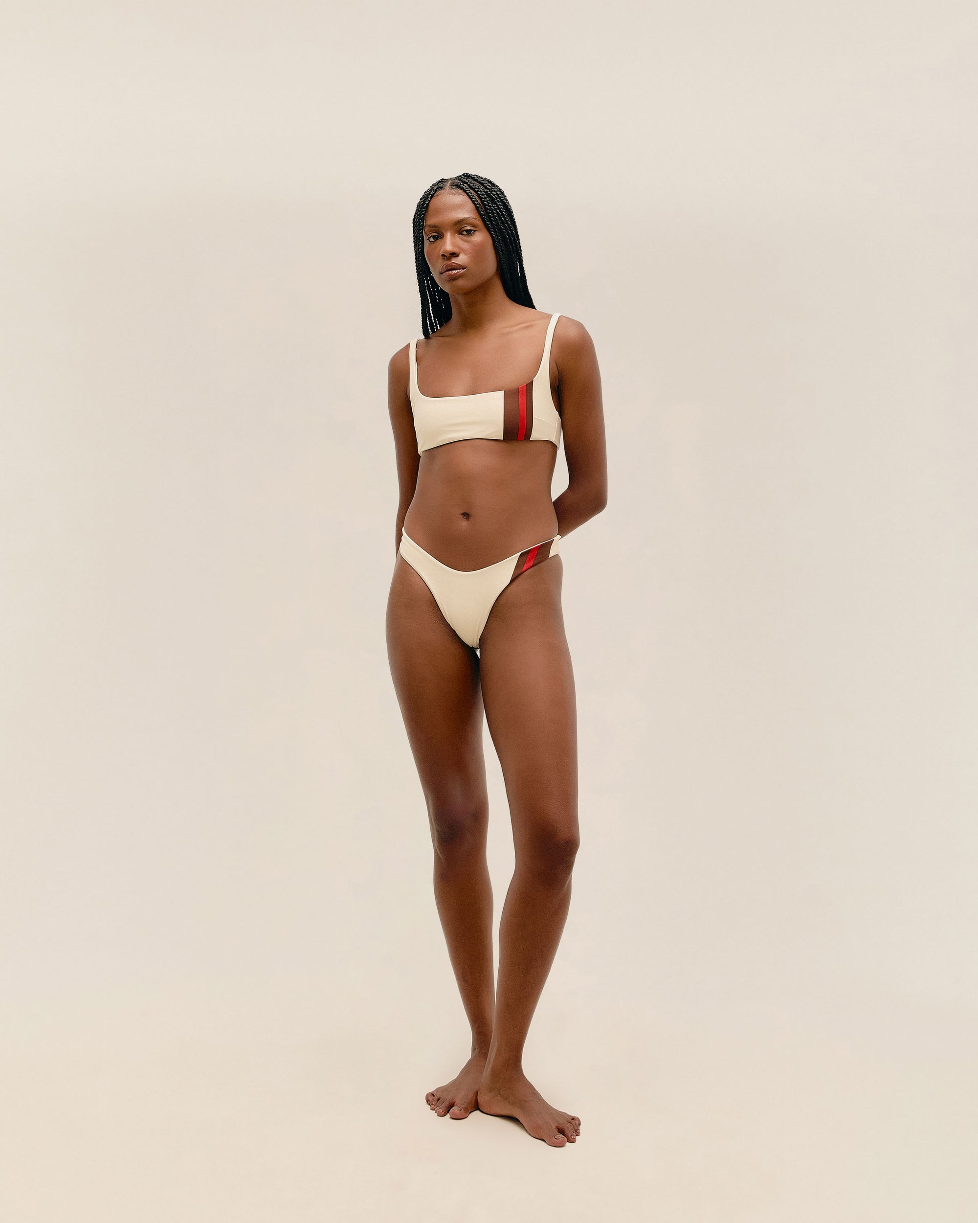 LEILA BOTTOM BLANC À RAYURES SPORTIVES
