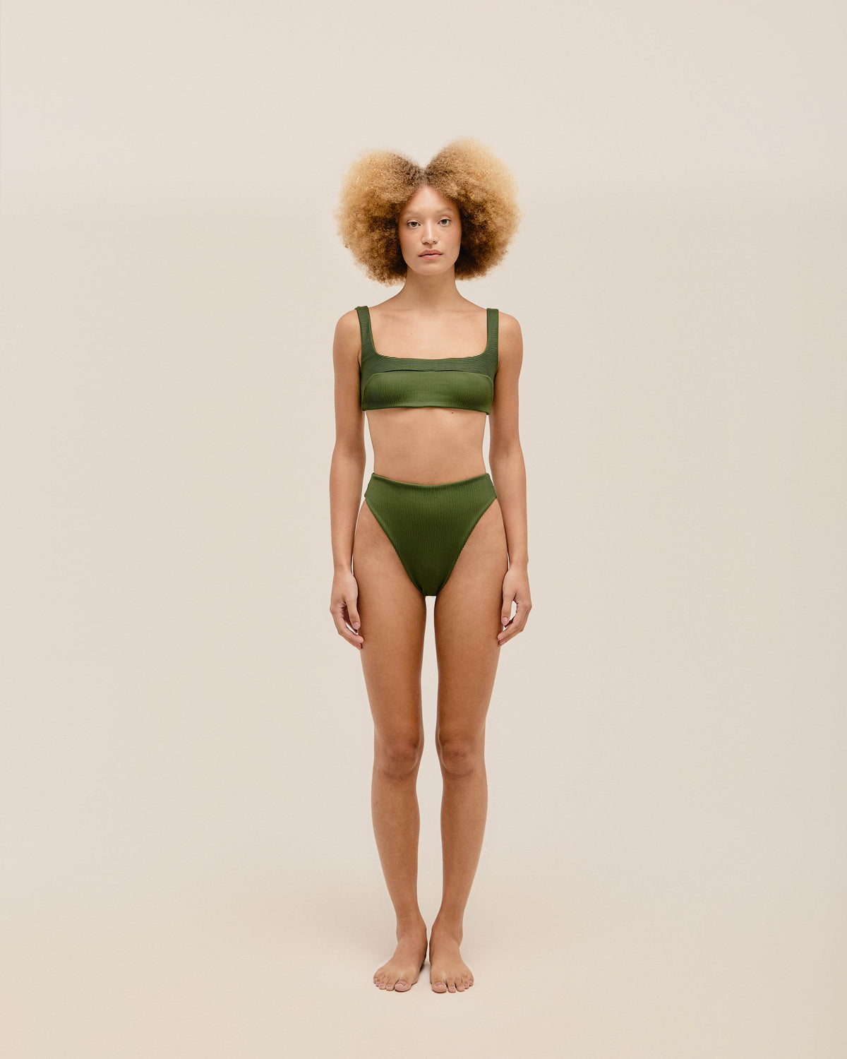 HOTPANTS A RIGHE MAH VERDE OLIVA