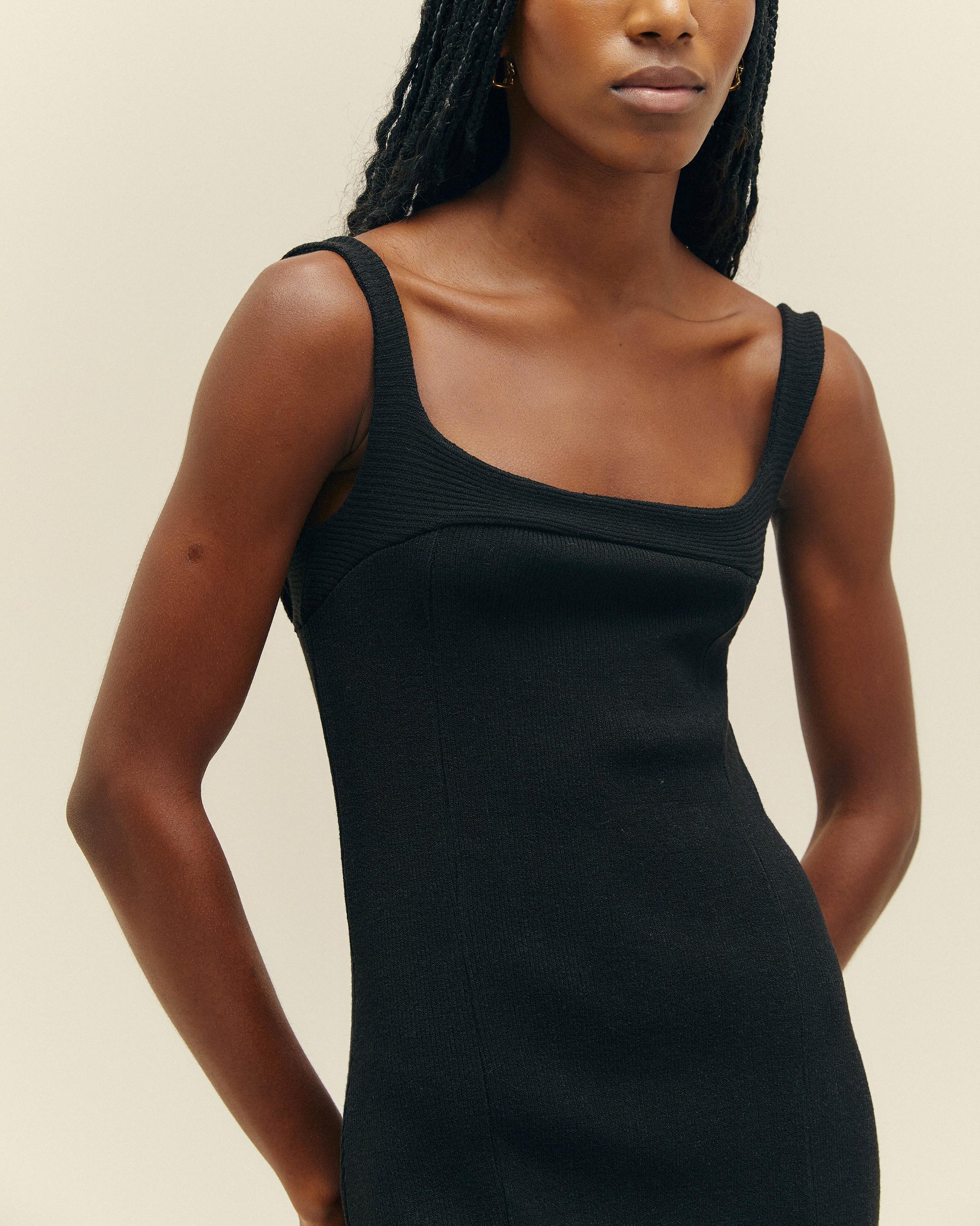 GABI KNIT DRESS - BLACK