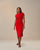 KNIT ROGE DRESS RED