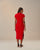 KNIT ROGE DRESS RED