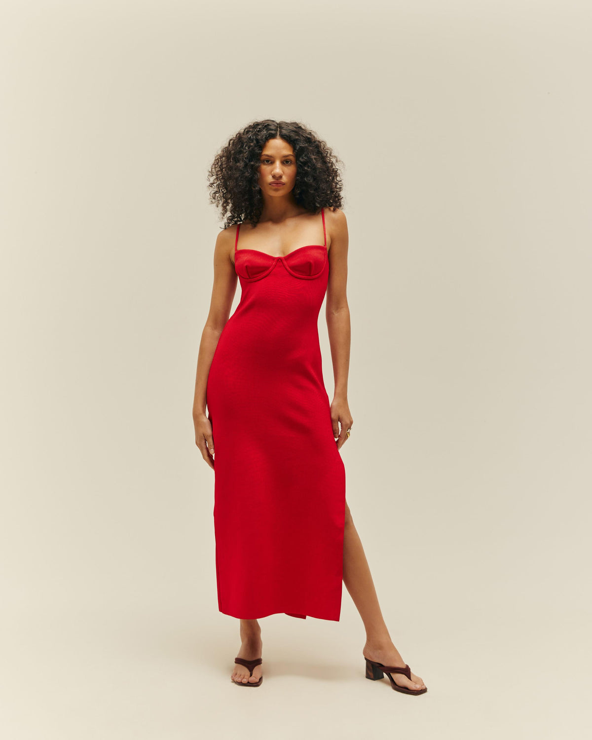 CHLOE KNIT DRESS - RED SHIFT