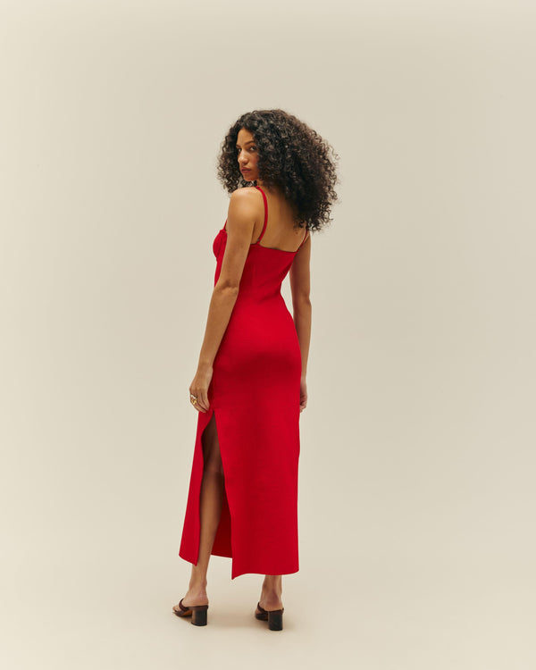 CHLOE KNIT DRESS - RED SHIFT