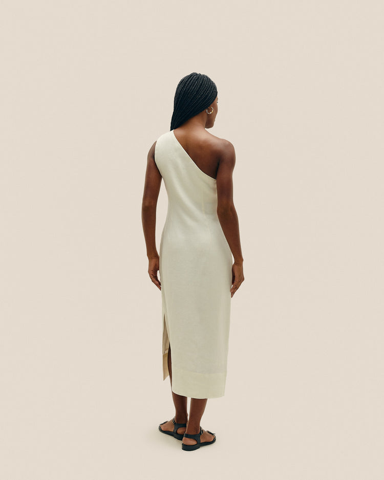 MARIA LINEN DRESS (OFF-WHITE)