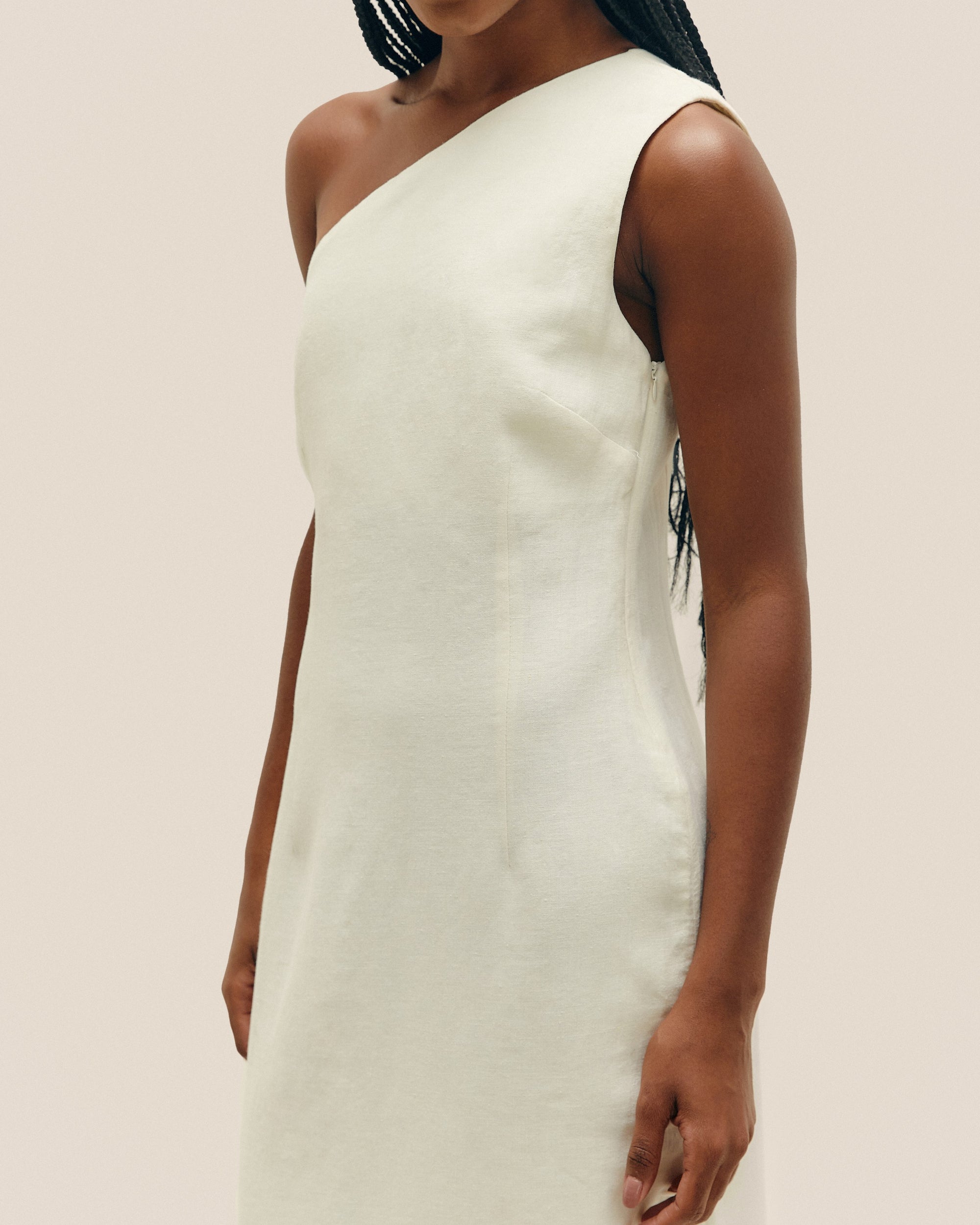 MARIA LINEN DRESS (OFF-WHITE)
