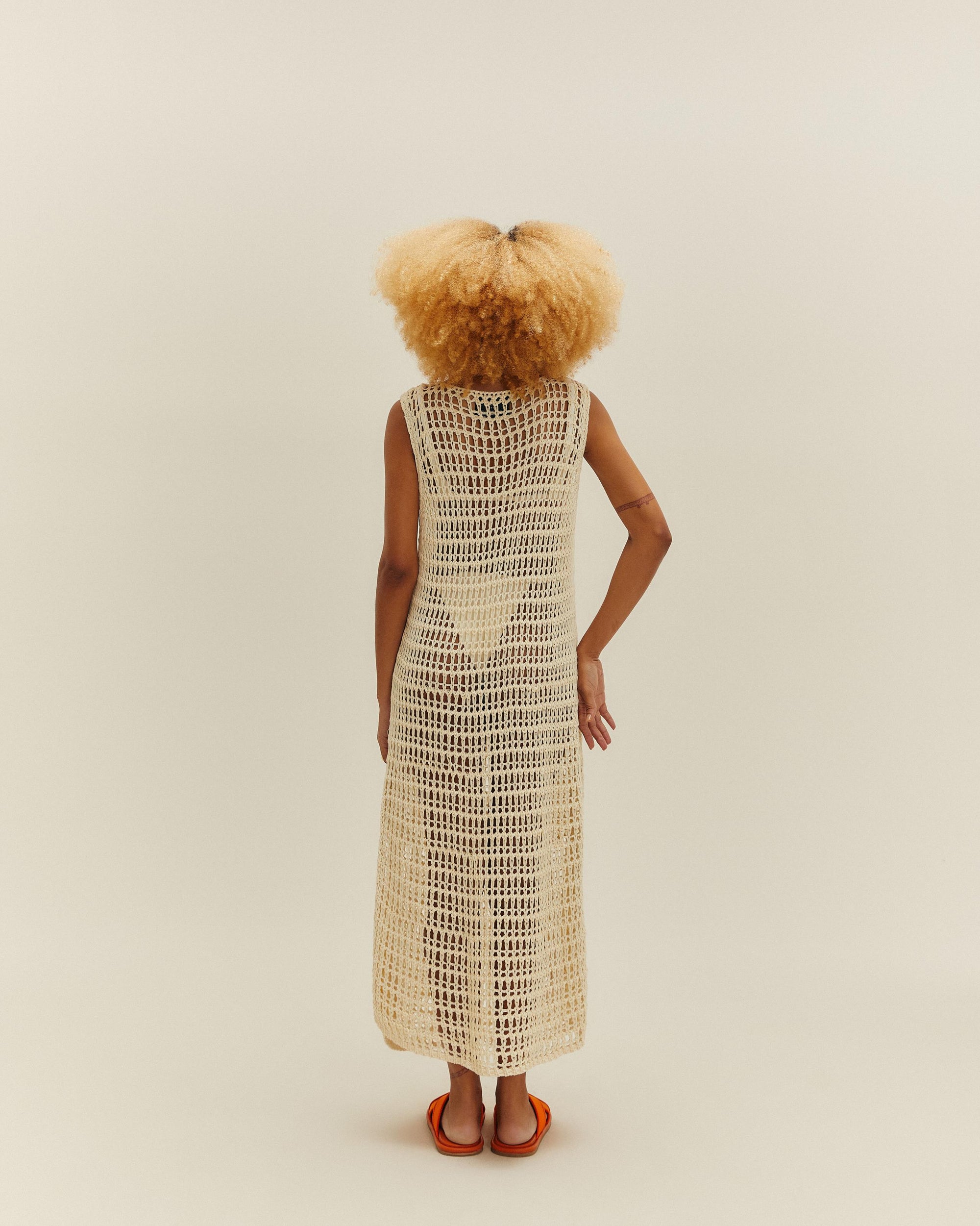 DANIELA KNIT DRESS IN OFF-WHITE