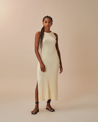 KNIT BETA DRESS OFF-WHITE