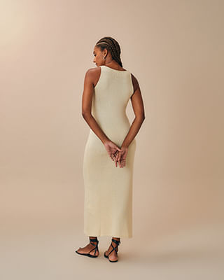 KNIT BETA DRESS OFF-WHITE