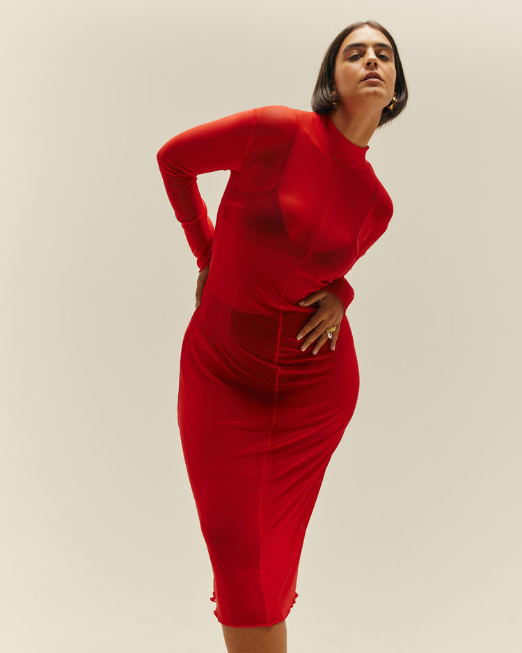 MILENA DRESS RED SHIFT