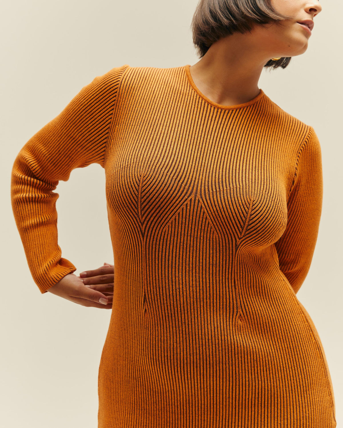 MARGOT KNIT DRESS IN MIE ORANGE