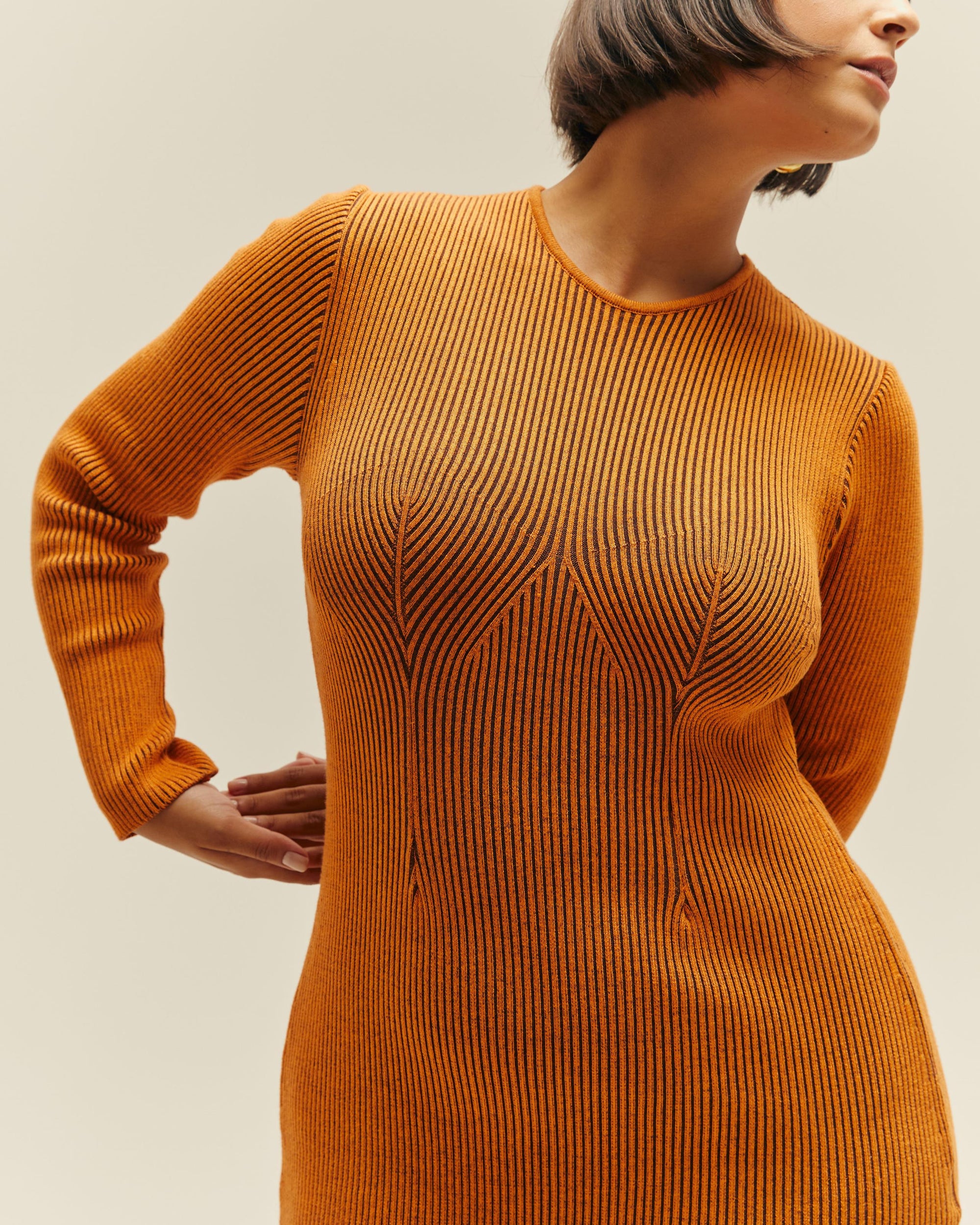 MARGOT KNIT DRESS IN MIE ORANGE