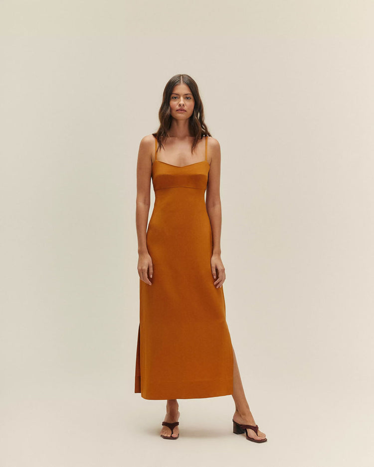 AGATHA DRESS CHESTNUT