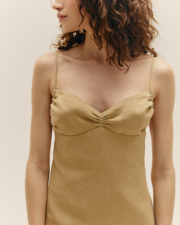 LINEN LORRANE DRESS CUBAN SAND