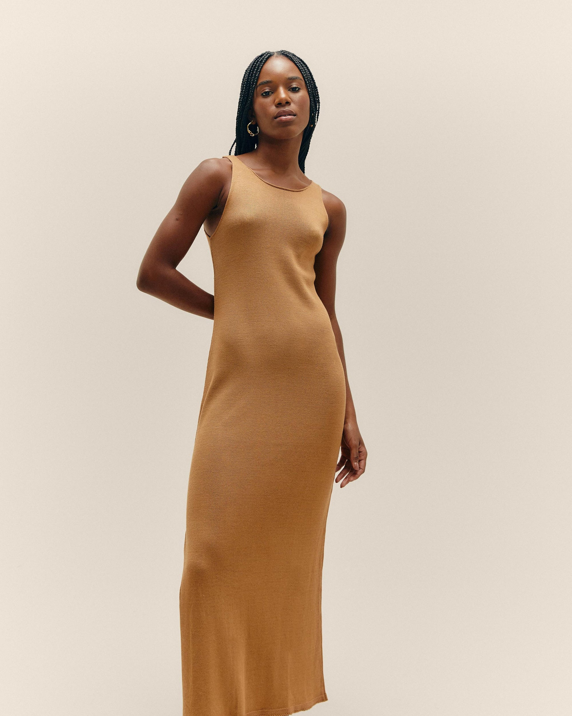 KNIT BETA DRESS CHESTNUT