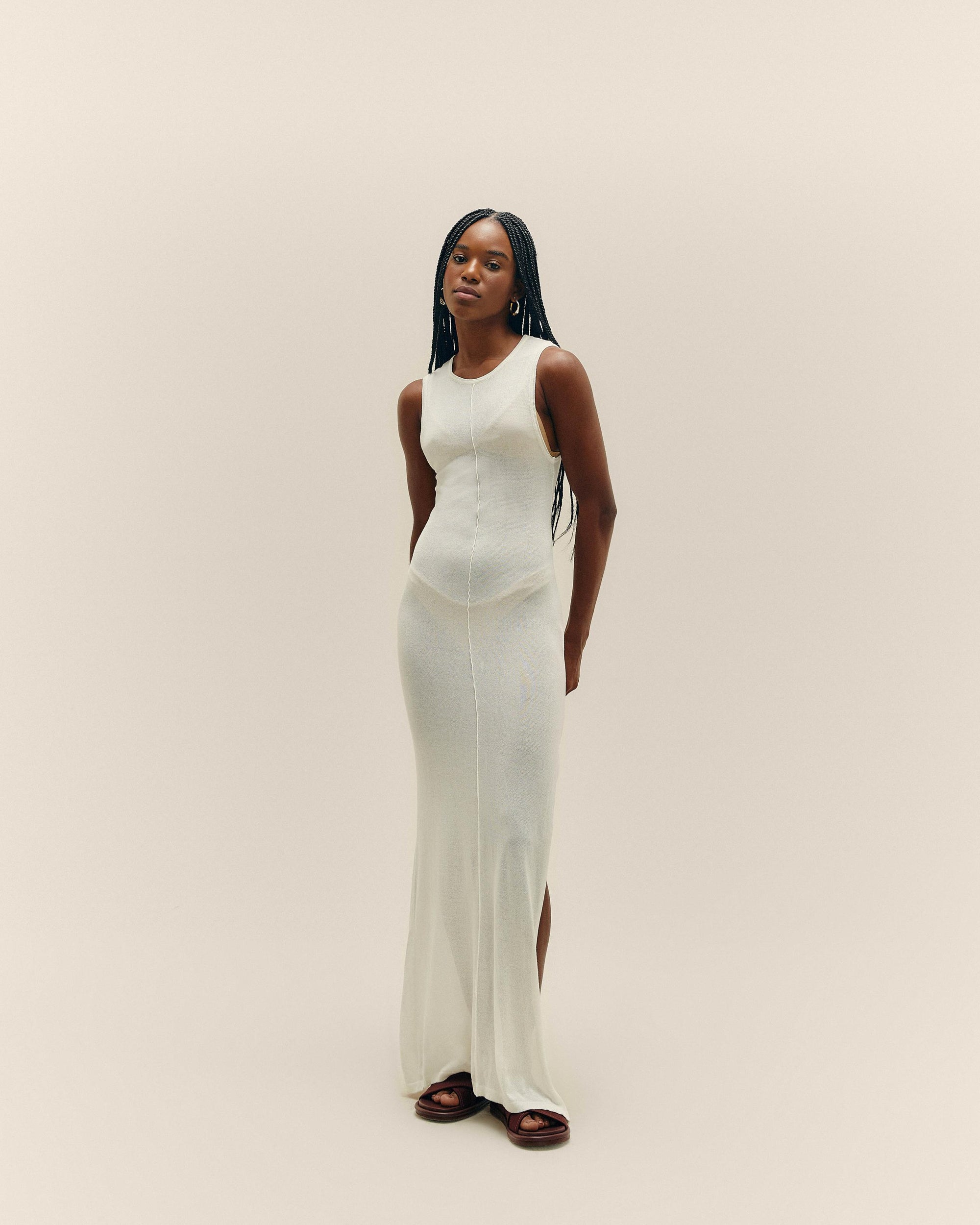 DRICA OFF-WHITE KNIT DRESS