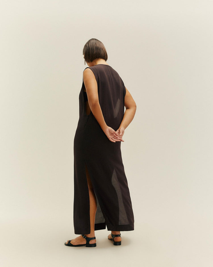 SLIT MID DRESS BLACK