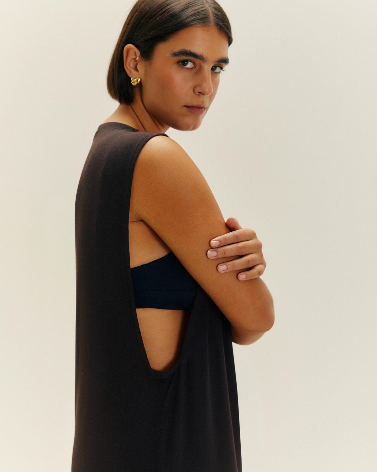 SLIT MID DRESS BLACK