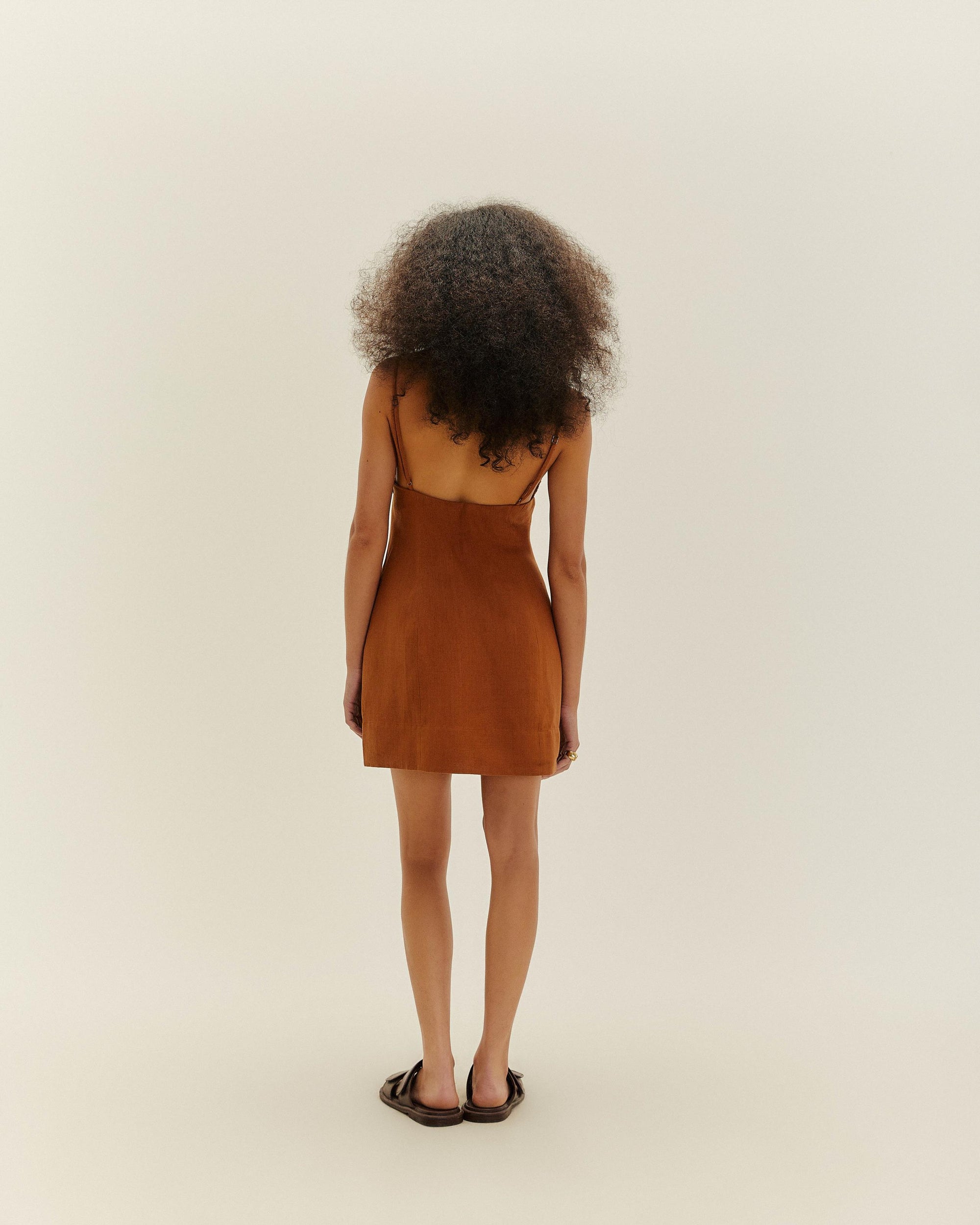 LORRANE MINI DRESS CHESTNUT