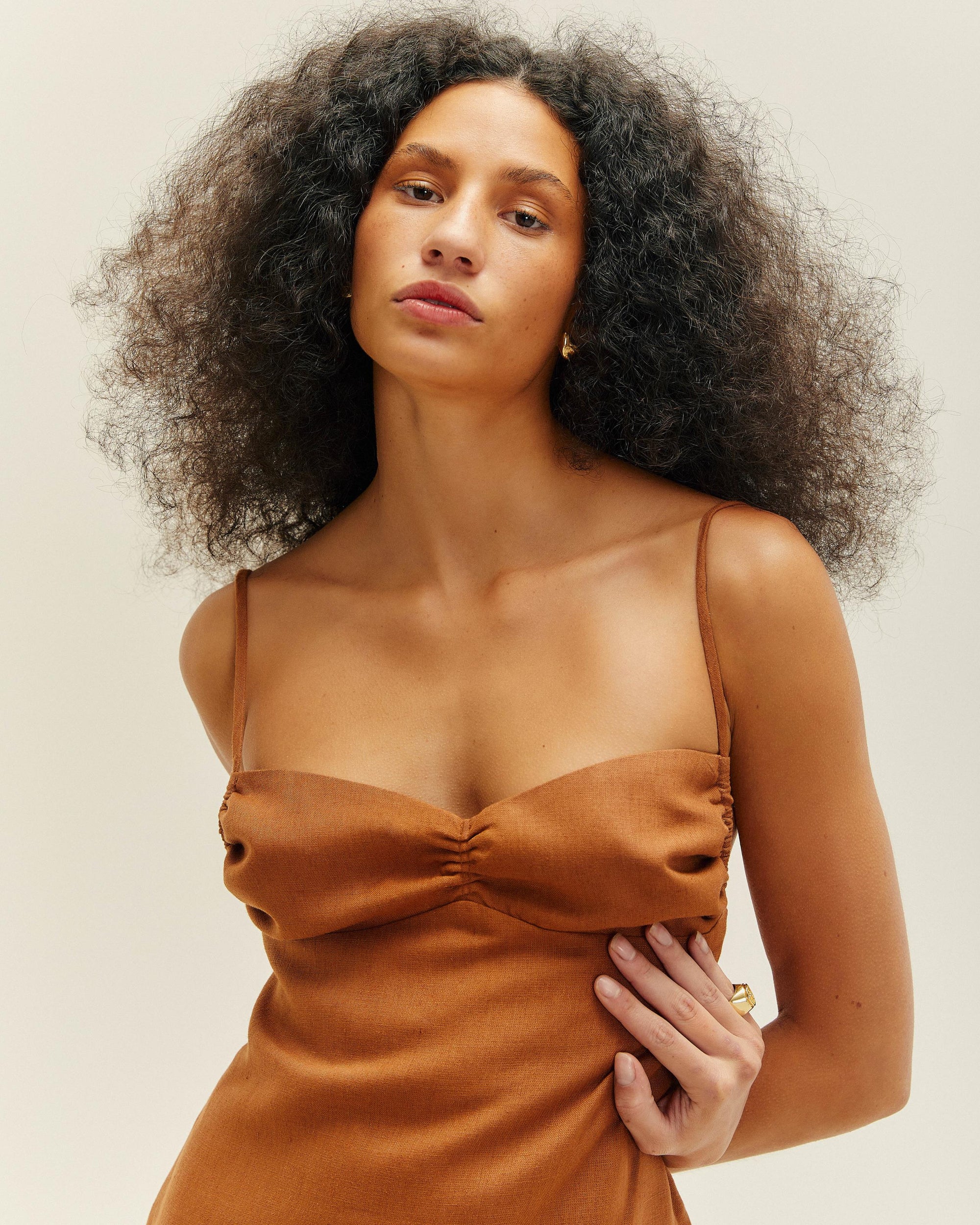 LORRANE MINI DRESS CHESTNUT