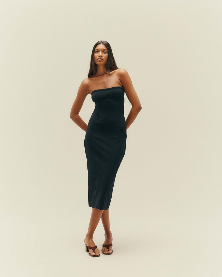 ZOE KNIT DRESS - BLACK